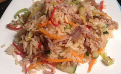 Arroz Thai con verduras y pollo