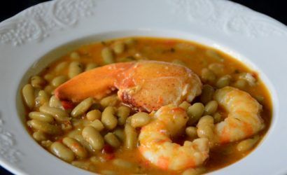 alubia verdina con bogavante